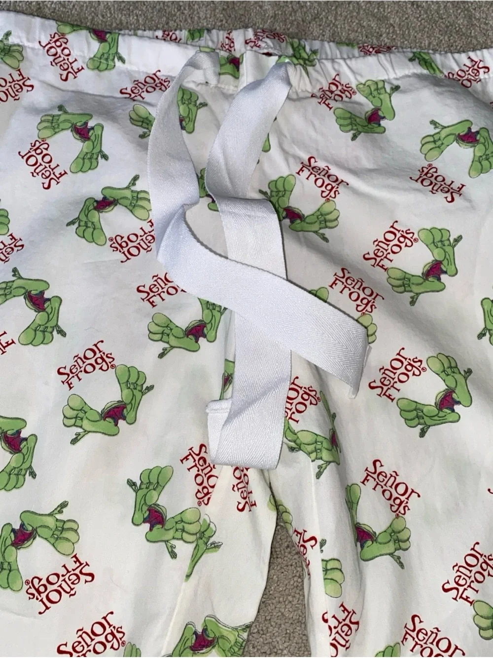 Senor‎ Frogs Bahamas Sleepwear Pajama Bottoms Frogs Feet Size Large Cotton
